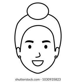young head woman character