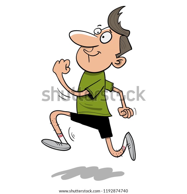 Young Healthy Man Running Stock Vector (royalty Free) 1192874740 