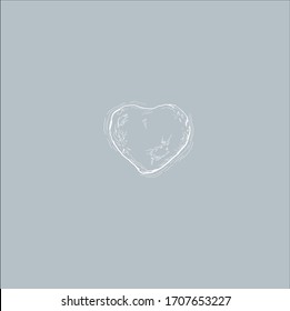 a young heart, dashed moon. symbol of romantic love