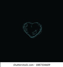un corazón joven, luna llena. símbolo del amor romántico