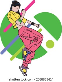 young hip dancer vector drawing graphic designe