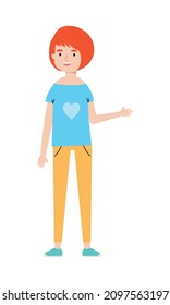 young hipster woman on white background