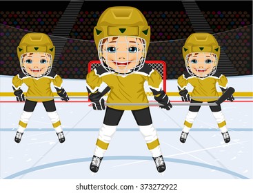 A young hockey team in uniform 