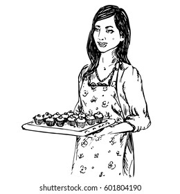 2,081 Cooking women sketch Images, Stock Photos & Vectors | Shutterstock