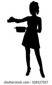 young housewife in the kitchen