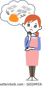 Young housewife worried about money