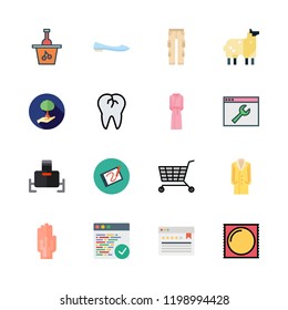 young icon set. vector set about pants, reforestation, trench coat and ballet flats icons set.