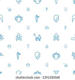 young icons pattern seamless white background. Included editable outline Casino girl, father and son, dancing woman, baby bottle, newborn child icons. young icons for web and mobile.