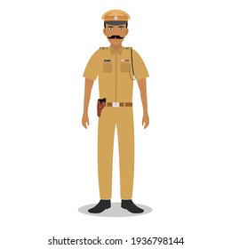 Young Indian Police officer vector