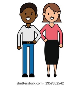 young interracial couple characters