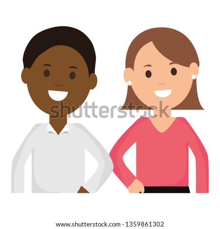 young interracial couple characters