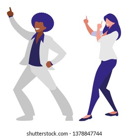 young interracial couple dancing 