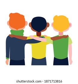 jóvenes interraciales avatares personajes icono ilustración vectorial