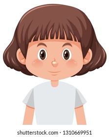 Young isolated girl figure illustration