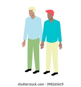 Young isometric gay couple