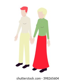 young isometric lesbian couple