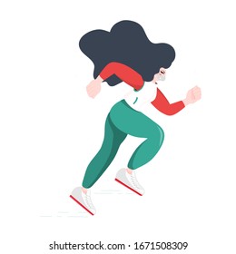 A young Italian sportsman woman wearing medical mask. Healthcare concept coronavirus protection vector illustration