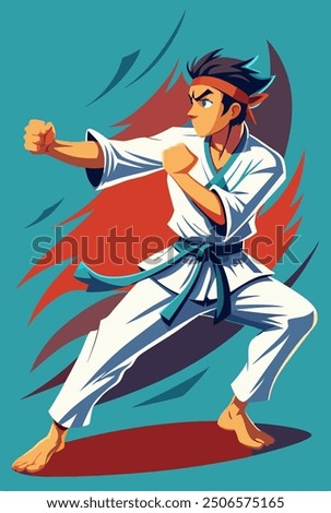 young karate guy in kimono
