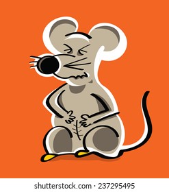 A young laboratory rat in pain, with scars after pharmacological experiment