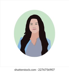 A young lady avatar art vector art work
