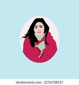  young lady avatar vector art work