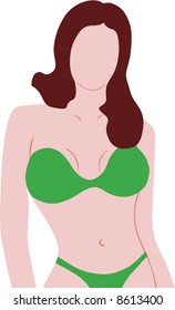 young lady in bikini standing