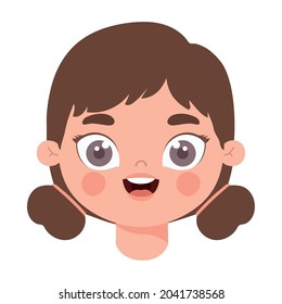 young lady design over white