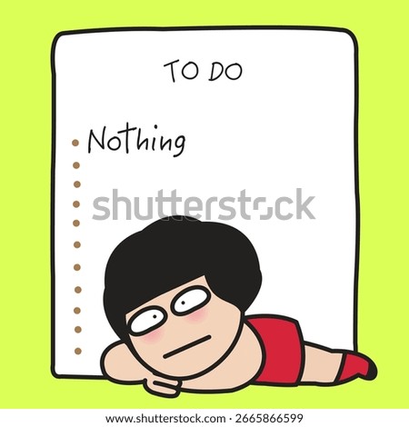Young Lady Enjoy Lying On The Floor With Doing Nothing List Concept Cartoon Character illustration