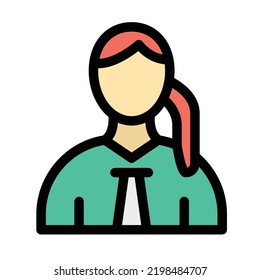 young lady  Fill Vector Icon easily modified

