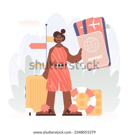 Young lady Getting a handle on Her Passport and Conversation approximately Tickets, Setting out on a Travel Filled with Yearning for for something unused and Encountering the Considers of the World.