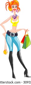 Young lady going shopping
