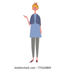 Young lady illustration whole body