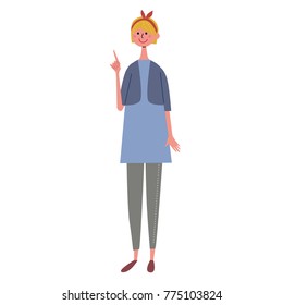 Young lady illustration whole body