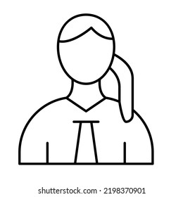 young lady  Line Vector Icon easily modified

