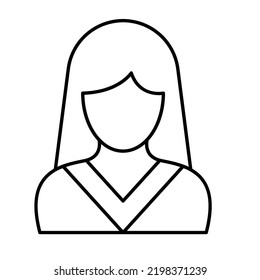 young lady  Line Vector Icon easily modified

