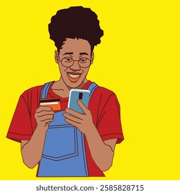 Young lady looking surprised while reading her emails on her mobile phone.