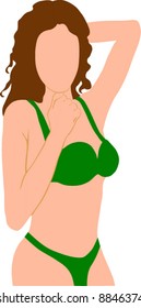  young lady model  in bikini standing