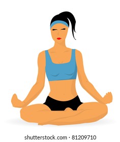 Young lady practicing yoga