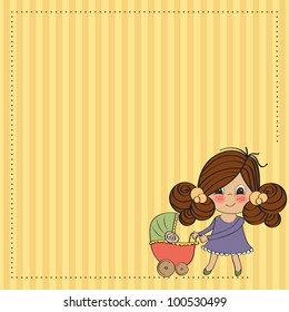 Young lady and pram