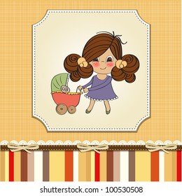 Young lady and pram