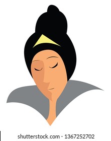 Young lady in princess costume vector or color illustration