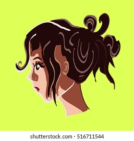 Young lady with raised hair