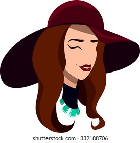 Young lady with red hat