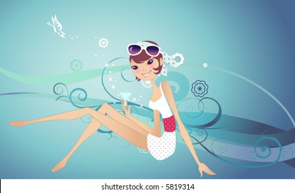 young lady relaxing
