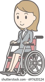 A young lady in a suit is sitting in a wheelchair Illustration 