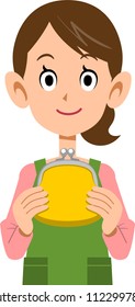 
A young lady with a wallet 