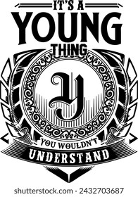 Young last name desing for screen printing on t-shirts