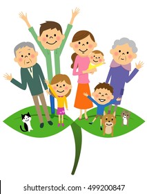 Young leaf and family