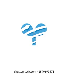 young leaf logo with a circular arrow line, growth icon