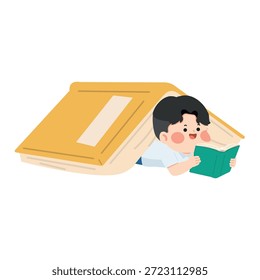 Um jovem aprendiz desfrutando de tempo de leitura relaxado mostrando imaginação educação conforto curiosidade narrativa foco criatividade e conceito positivo de aprendizado infantil